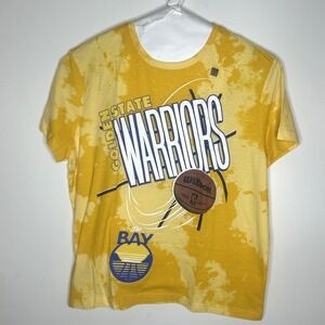 San Francisco Golden State Warriors T-Shirt Tie-Dye Men XXL 2XL Yellow Gold NBA